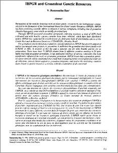 IBPGR and groundnut genetic resources