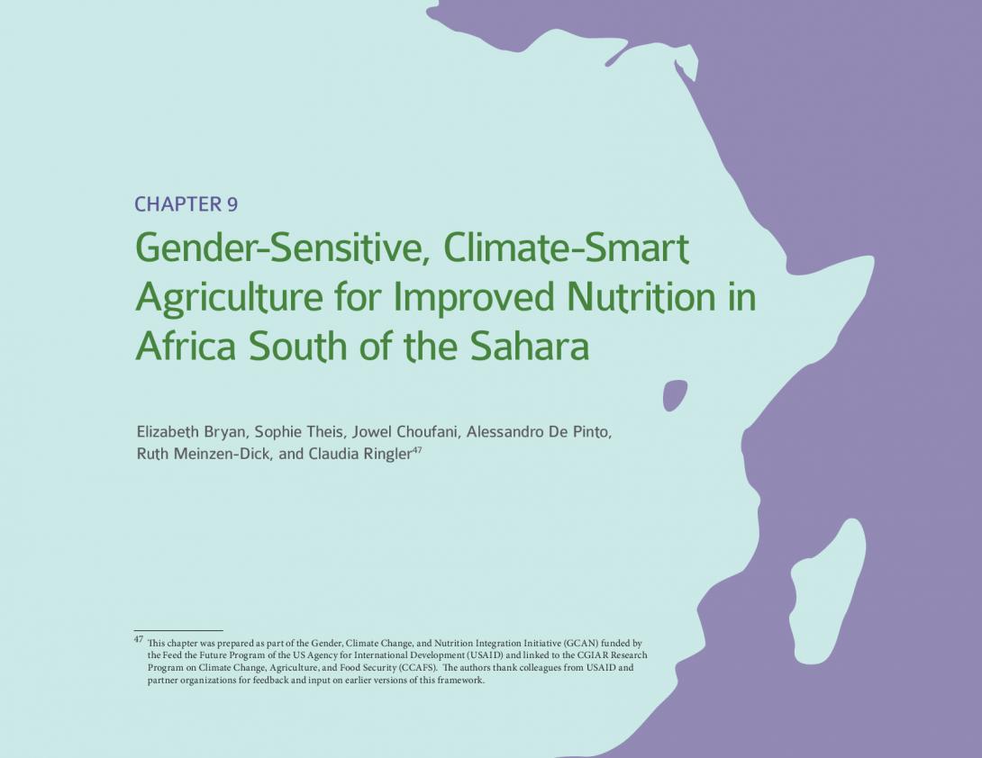 Gender-Sensitive, Climate-Smart Agriculture for Improved Nutrition in Africa South of the Sahara
