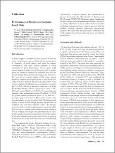 Performance of broilers on sorghum-based diets