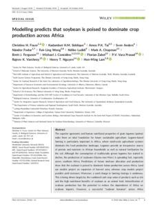 Modelling predicts that soybean is poised to dominate crop production across Africa
