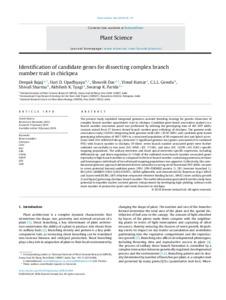 Identification of candidate genes for dissecting complex branch number trait in chickpea