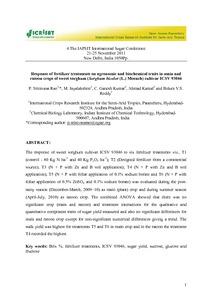 Response of fertilizer treatments on agronomic and biochemical traits in main and ratoon crops of sweet sorghum (Sorghum bicolor (L.) Moench) cultivar ICSV 93046
