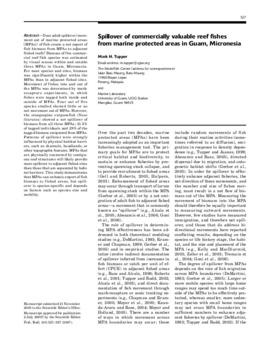 Spillover of commercially valuable reef fishes from marine protected areas in Guam, Micronesia