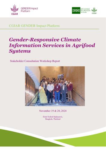 Gender-responsive climate information services in agrifood systems