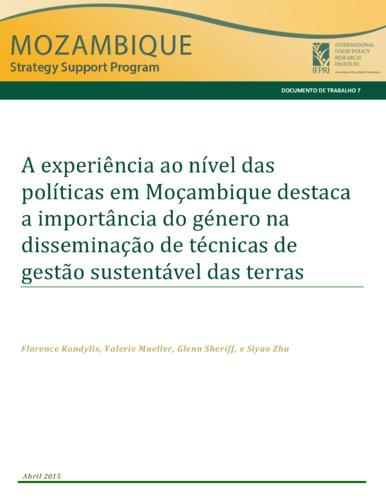 Policy experiment in Mozambique highlights importance of gender in dissemination of sustainable land management techniques