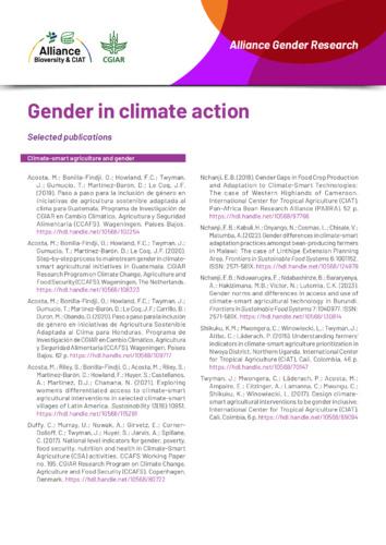 Gender in climate action