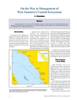 On the way to management of west Sumatra's coastal ecosystem