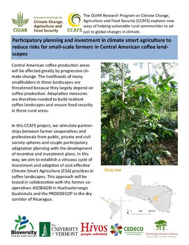 Participatory planning and investment in climate smart agriculture to reduce risks for small-scale farmers in Central American coffee landscapes