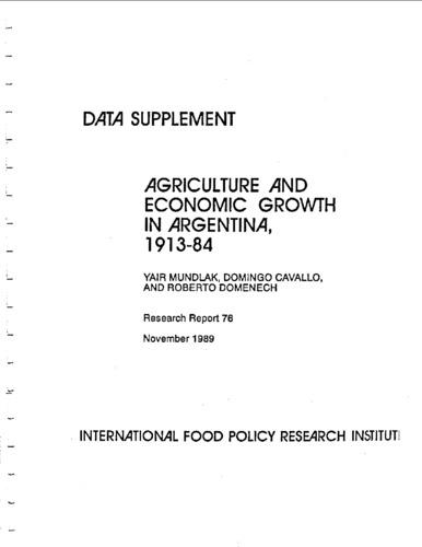 Agriculture and economic growth in Argentina, 1913-84
