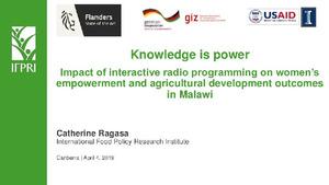 Knowledge is power - Impact of interactive radio programming on women's empowerment and agricultural development outcomes in Malawi