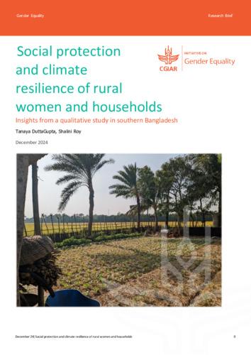 Social protection and climate resilience of rural women and households: Insights from a qualitative study in southern Bangladesh