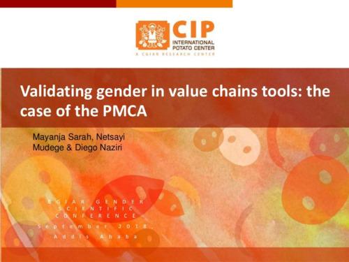 Validating gender in value chains tools: the case of the PMCA