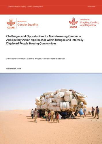Challenges and opportunities for mainstreaming gender in anticipatory action approaches within refugee and internally displaced people hosting communities
