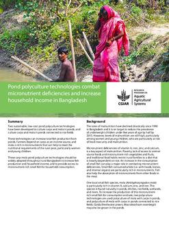 Pond polyculture technologies combat micronutrient deficiencies and increase household income in Bangladesh