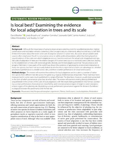 Is local best? Examining the evidence for local adaptation in trees and its scale