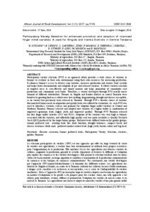 Participatory Variety Selection for enhanced promotion and adoption of improved finger millet varieties: A case for Singida and Iramba Districts in Central Tanzania