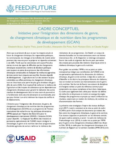 Conceptual framework: Gender, climate change, and nutrition integration initiative