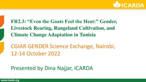 FR2.3: Even the Goats Feel the Heat: Gender, Livestock Rearing, Rangeland Cultivation, and Climate Change Adaptation in Tunisia