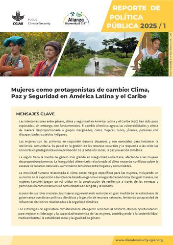 Mujeres como protagonistas de cambio: Clima, Paz y Seguridad en América Latina y el Caribe