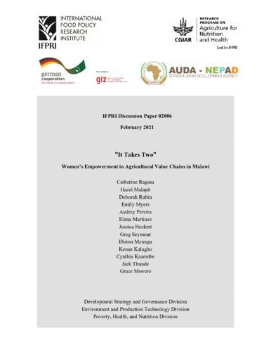 It takes two: Women’s empowerment in agricultural value chains in Malawi