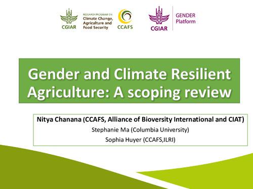Gender and Climate Resilient Agriculture