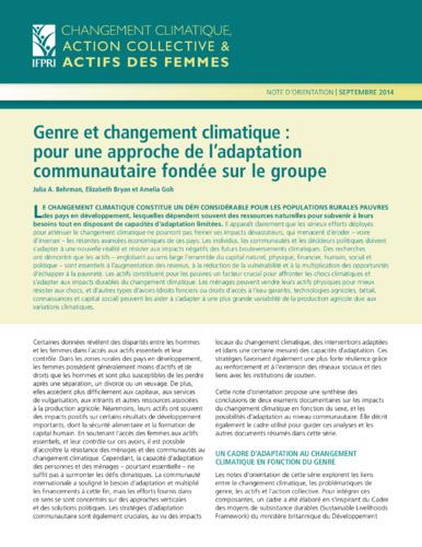 Gender, climate change, and group-based approaches to adaptation