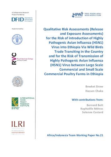 Qualitative risk assessments for the risk of introduction of HPAI H5N1 virus into Ethiopia