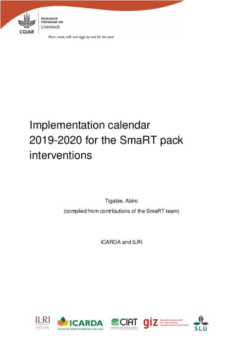 Implementation calendar 2019-2020 for the SmaRT pack interventions