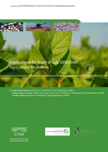Implications for Brazil of the July 2008 draft agricultural modalities