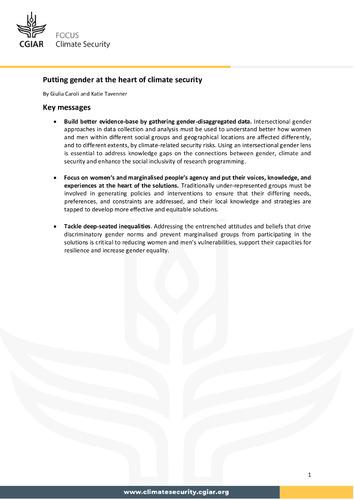 Putting gender at the heart of climate security