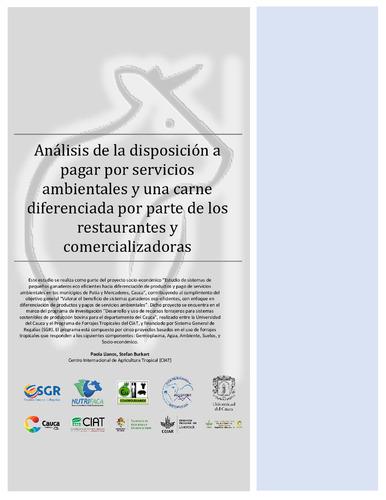 Análisis de la disposición a pagar por servicios ambientales y una carne diferenciada por parte de los restaurantes y comercializadoras