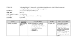 Trans-Regional Analysis of Maize Residue Use and Markets: Implications for the Participation of Small Scale Poor Crop-Livestock Producers and Maize Improvement Programs: CGIAR Systemwide Livestock Programme, Project Progress Report 2007