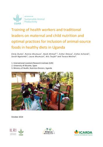 Training of health workers and traditional leaders on maternal and child nutrition and optimal practices for inclusion of animal-source foods in healthy diets in Uganda