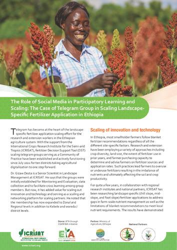 The role of social media in participatory learning and scaling: the case of telegram group in scaling landscape- specific fertilizer application in Ethiopia