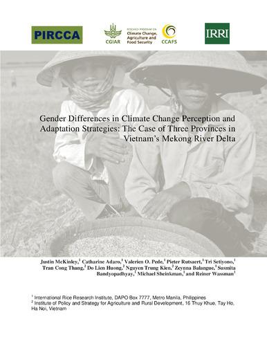 Gender Differences in Climate Change Perception and Adaptation Strategies: The Case of Three Provinces in Vietnam’s Mekong River Delta