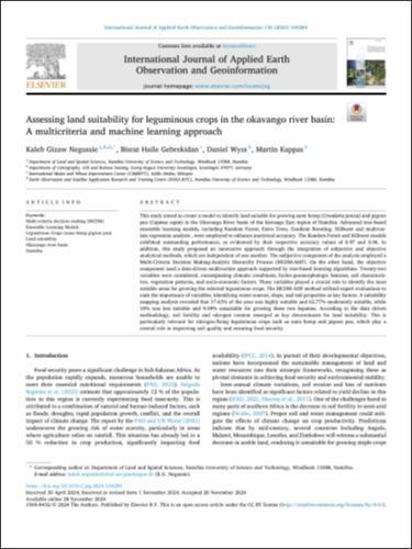 Assessing land suitability for leguminous crops in the Okavango river basin: A multicriteria and machine learning approach