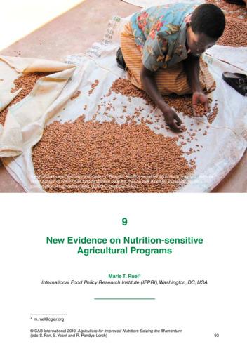 New evidence on nutrition-sensitive agricultural programs