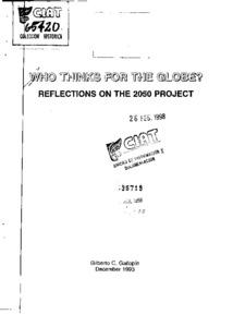 Who thinks for the globe? : reflections on the 2050 project