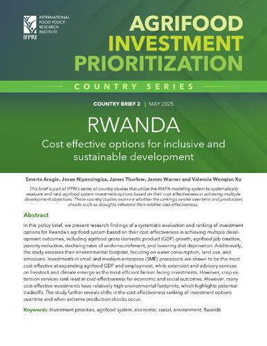 Rwanda: Cost effective options for inclusive and sustainable development