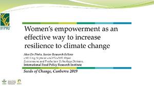 Women's empowerment as an effective way to increase resilience to climate change