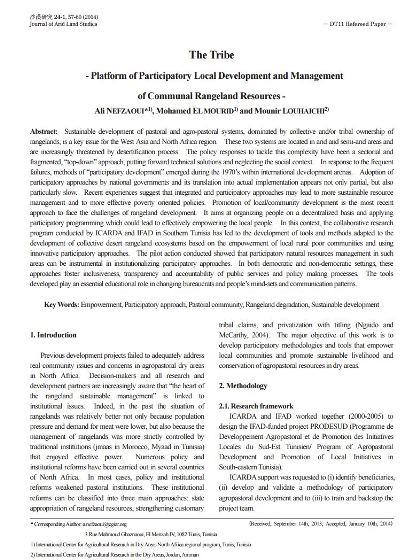 The Tribe - Platform of participatory local development and management of communal rangeland resources