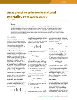 An approach to estimate the natural mortality rate in fish stocks