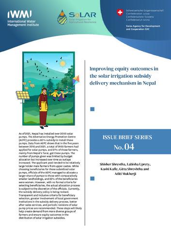 Improving equity outcomes in the solar irrigation subsidy delivery mechanism in Nepal