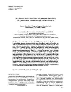 Correlations, Path Coefficient Analysis and Heritability for Quantitative Traits in Finger Millet Landraces