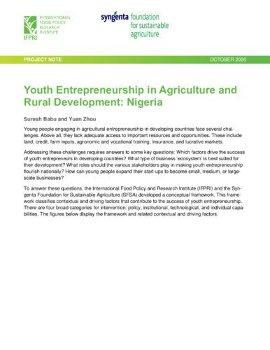 Youth entrepreneurship in agriculture and rural development: Nigeria