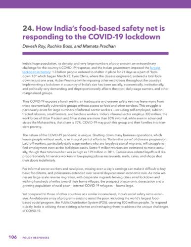 How India’s food-based safety net is responding to the COVID-19 lockdown