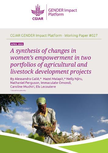 A synthesis of changes in women's empowerment in two portfolios of agricultural and livestock development projects