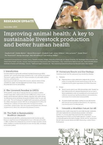 Improving animal health: A key to sustainable livestock production and better human health