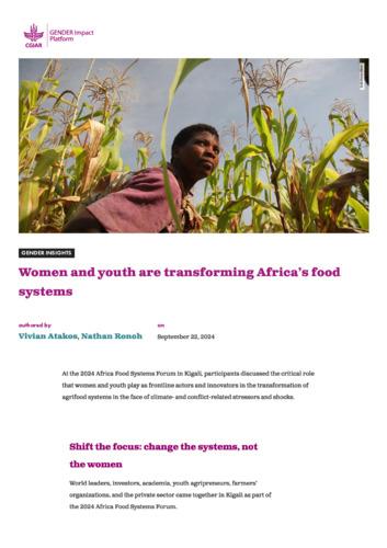 Women and youth are transforming Africa's food systems