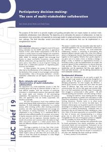 Participatory decision-making: The core of multi-stakeholder collaboration